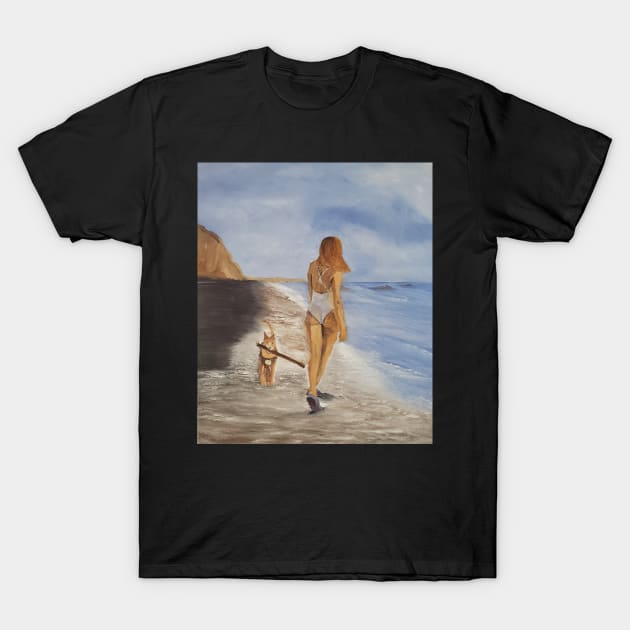 Play Time oil painting by tabitha kremesec T-Shirt by Tabitha Kremesec 